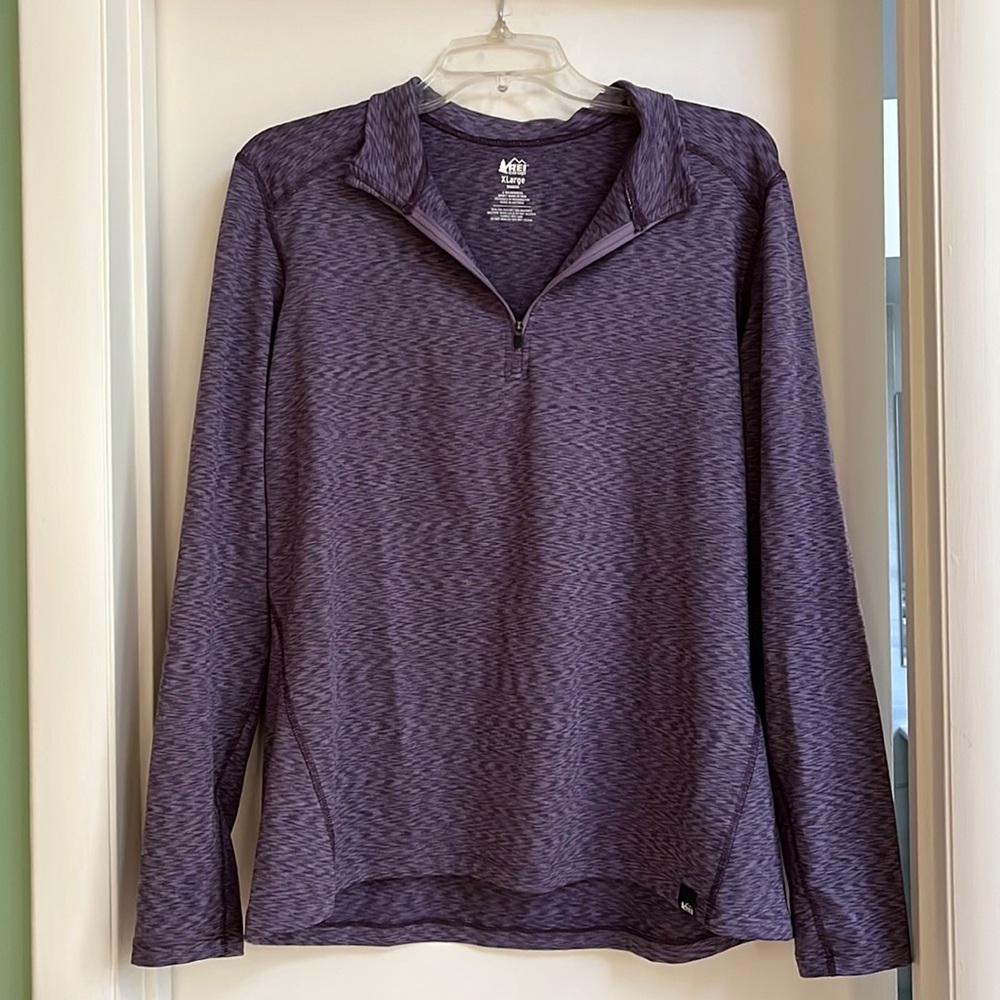 REI Quarter Zip Heathered Jacket in Purple